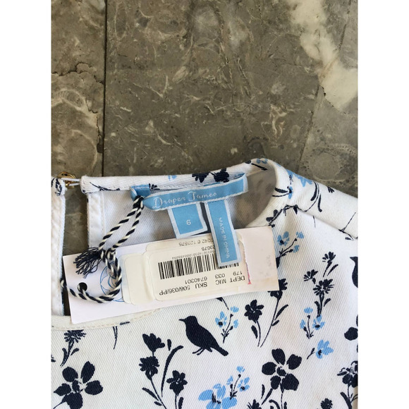 NWT Draper James Printed Denim Popover Top Bird - Picture 4 of 4